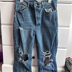 Wild Fable Blue Distressed Straight Leg Jeans